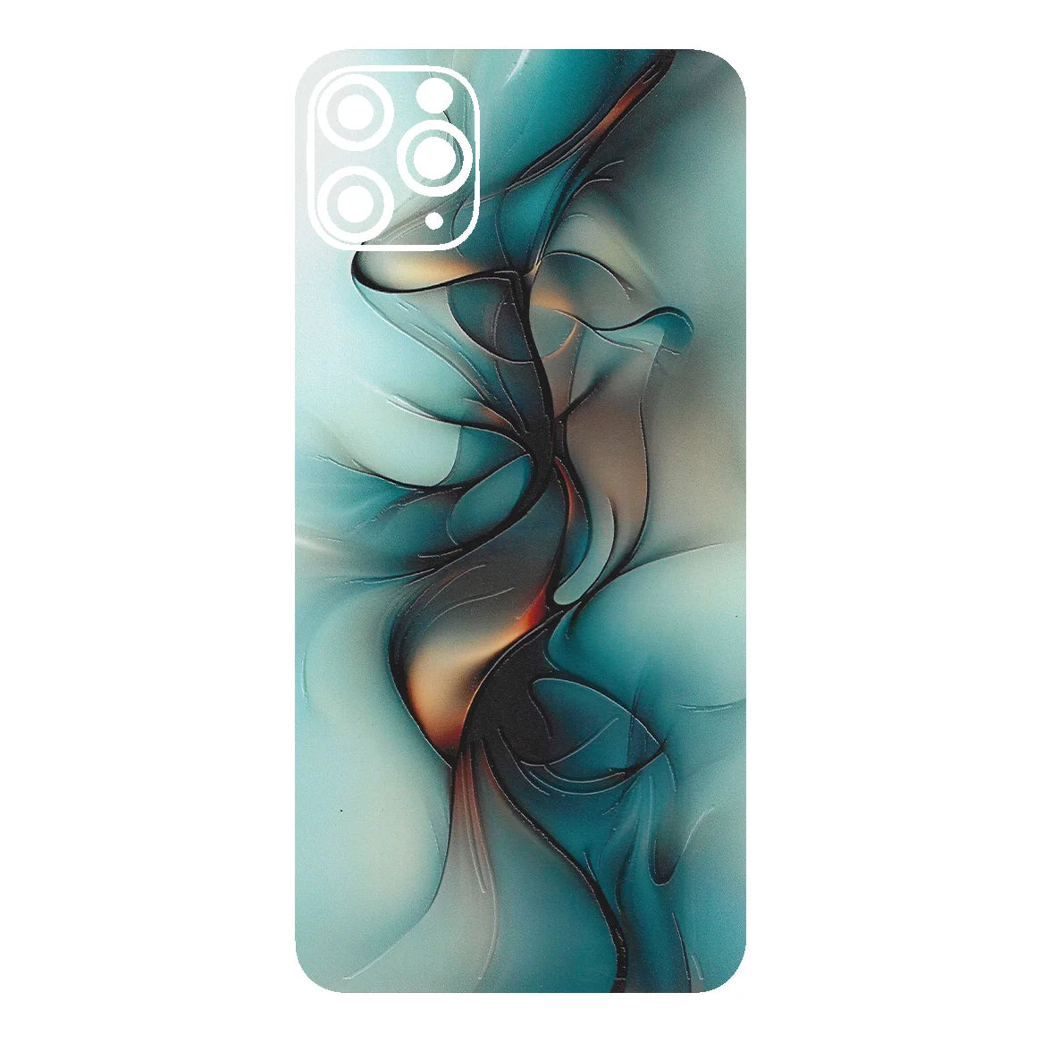 3D UV Printed Mobile Skin Wrap Premium Light Blue and Gold Design