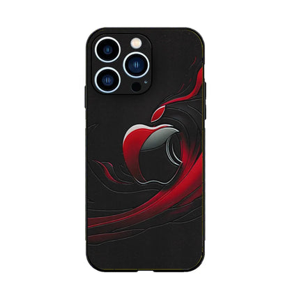 3D UV Printed Mobile Skin Wrap Apple Red & Black