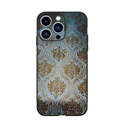 3D UV Printed Mobile Skin Wrap White and Golden Texture