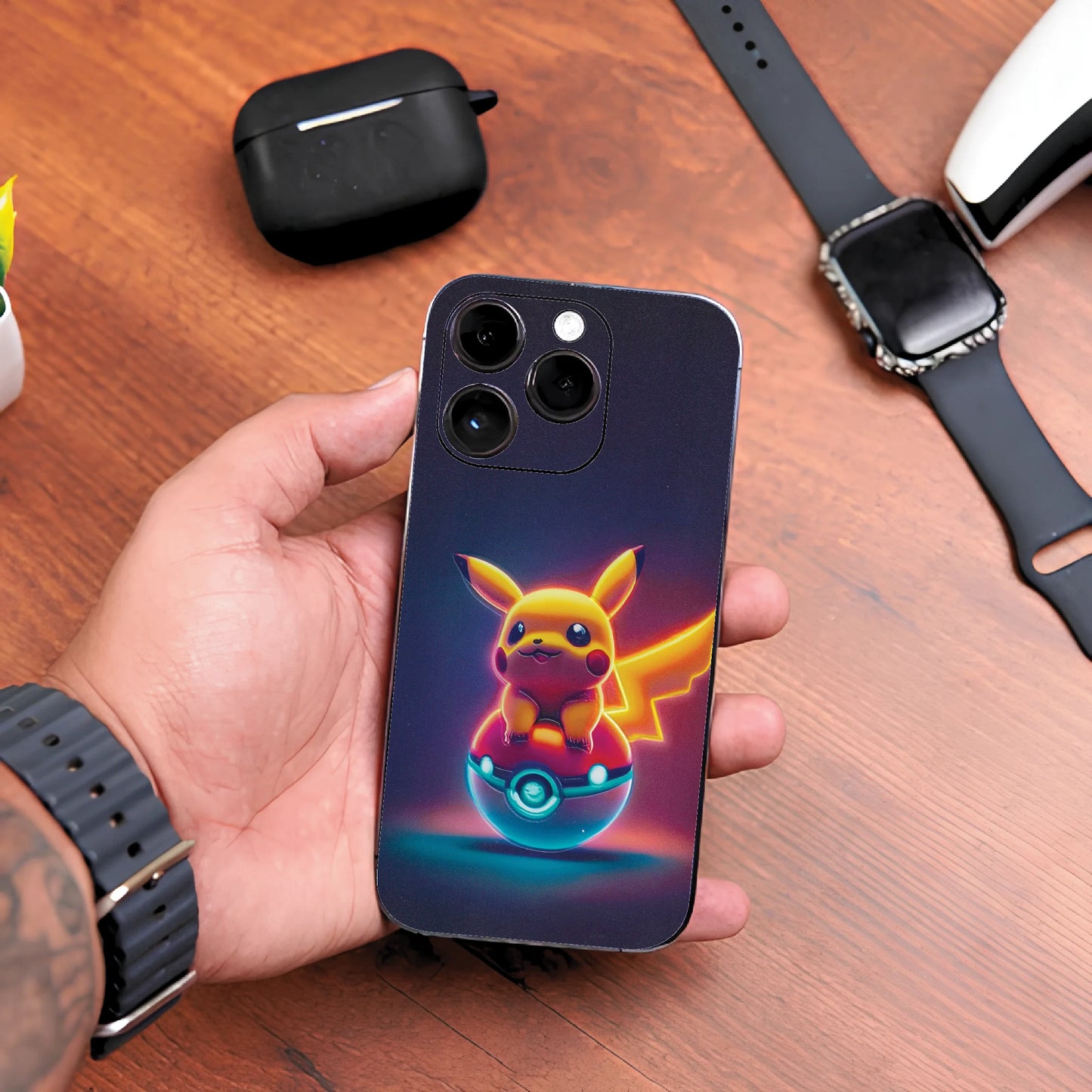 3D UV Printed Mobile Skin Wrap Pikachu from Pokemon