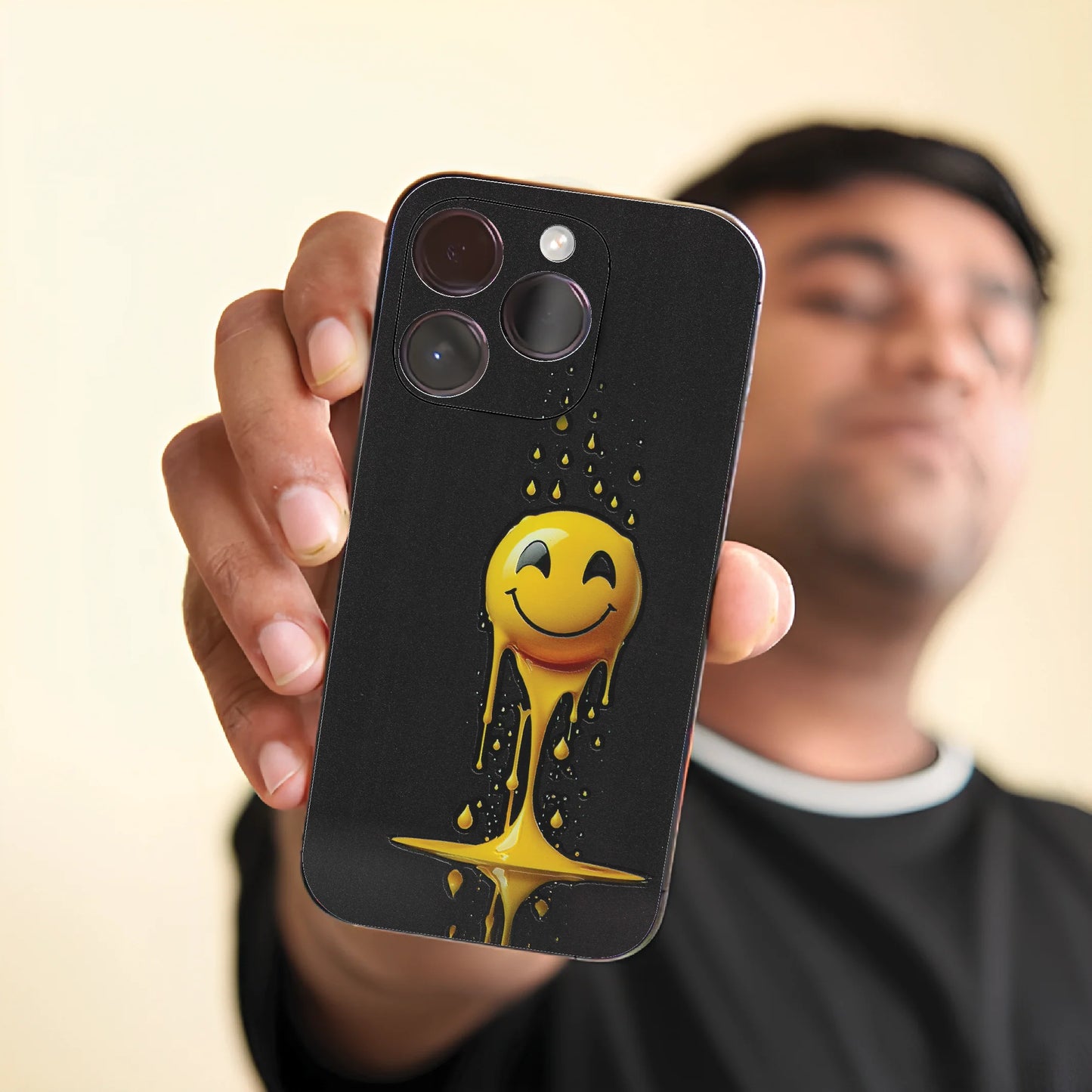 3D UV Printed Mobile Skin Wrap Smiley Face