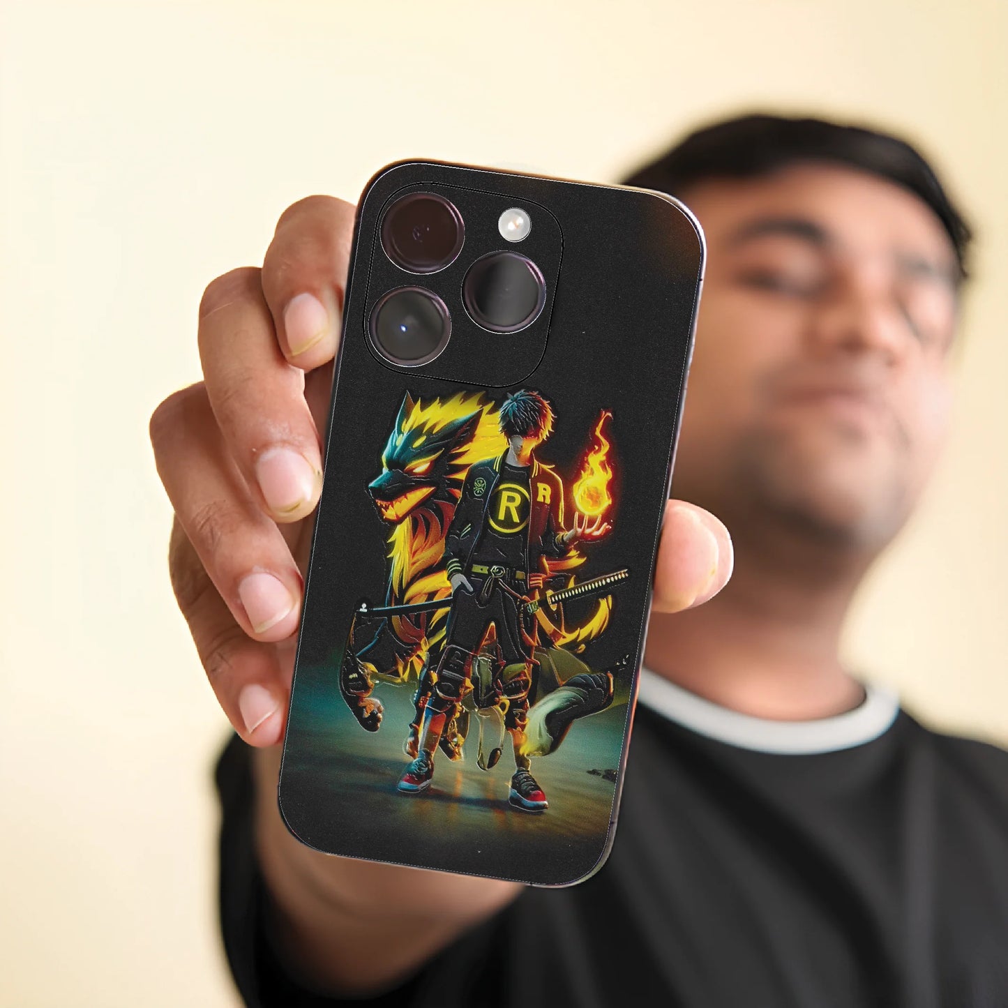 3D UV Printed Mobile Skin Wrap Anime Boy