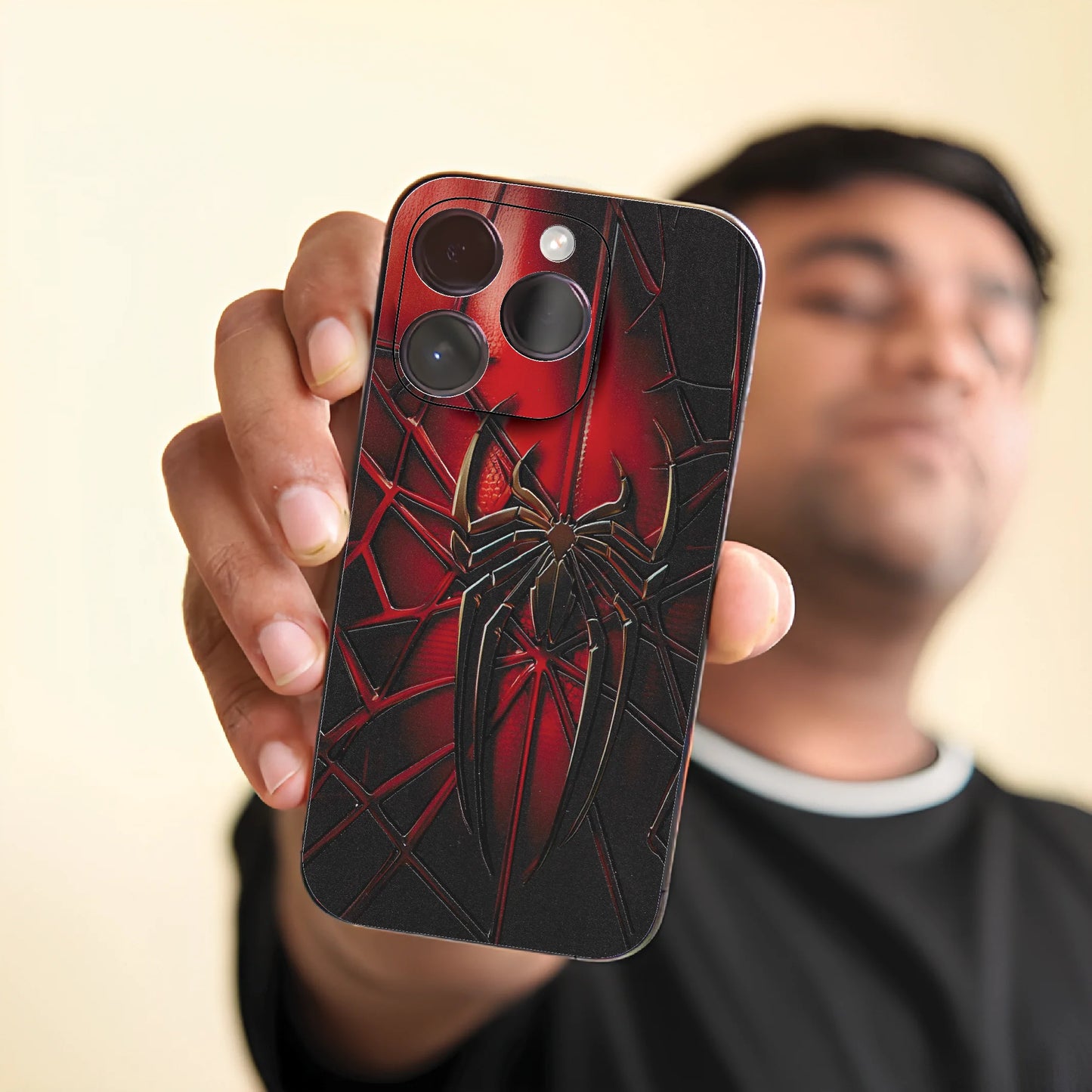 3D UV Printed Mobile Skin Wrap Spider-man Logo